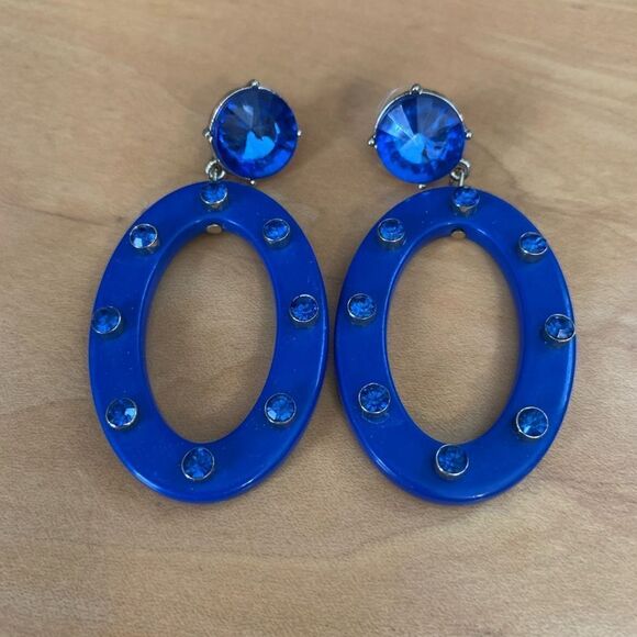 NWOT SUGARFIX by BaubleBar Blue Rhinestone Earrings - Picture 2 of 4